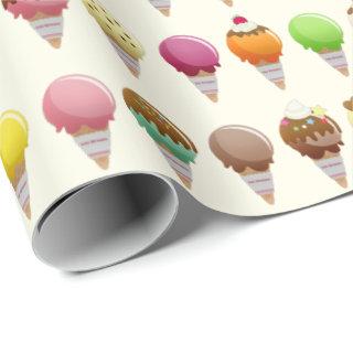 Ice Cream Cone Flavors Pattern