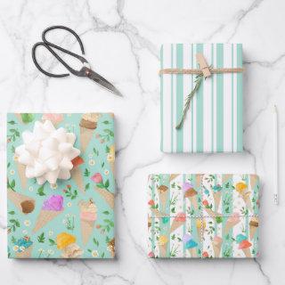 Ice Cream Cone Floral Gift Wrap