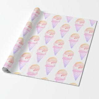 Ice Cream Cone Sketch | Pink & Purple Fade