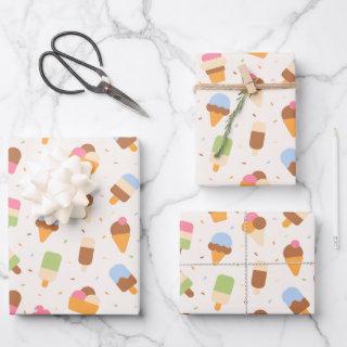 Ice Cream Pattern, Ice Cream Cone, Ice Popsicle  Sheets