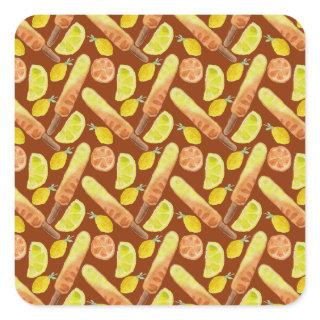 Ice cream pattern | Lollies pattern | lollipop 11 Square Sticker