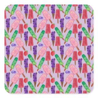 Ice cream pattern | Lollies pattern | lollipop 21 Square Sticker