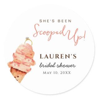 Ice cream Scooped up Bridal Shower Classic Round Sticker