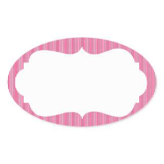 Ice Cream Stripes with Monogram Oval Sticker