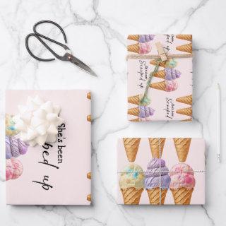 Ice Cream Summer Scooped Up Bridal Shower Favor  Sheets