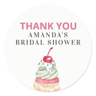 Ice cream Thank you favor Classic Round Sticker