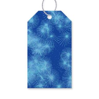 Ice crystal starbursts - cobalt blue gift tags