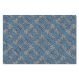 Ice flowers, blue & gray floral pattern, rustical tissue paper