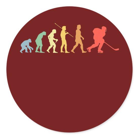 Ice Hockey Evolution Retro Sport Ice Hockey Classic Round Sticker
