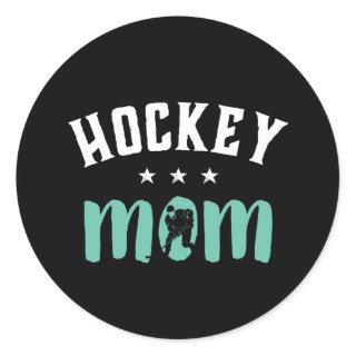 Ice Hockey Mom Proud Mother of Sports Player Son Classic Round Sticker