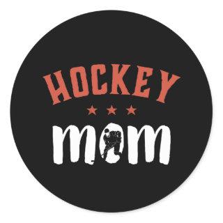 Ice Hockey Mom Vintage Retro Proud Sports Mother Classic Round Sticker