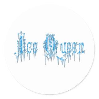 Ice Queen Frozen Royal Feminine Word Art Classic Round Sticker