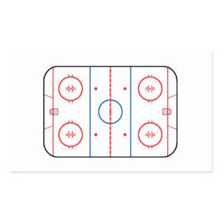 Ice Rink Diagram Hockey Game Companion Rectangular Sticker