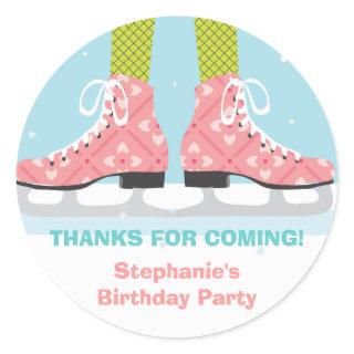 Ice Skate Birthday Party Thank You Sticker