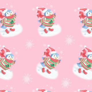 Ice Skating Penguin Pink