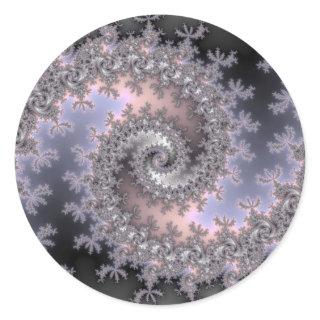 Ice Swirl - Fractal Classic Round Sticker