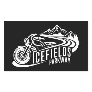 Icefields Parkway Alberta Canada Motorcycle Rectangular Sticker