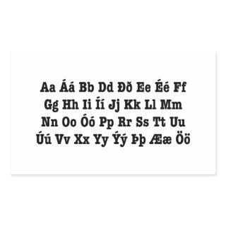 Icelandic Alphabet [Íslenska Stafrófið] Rectangular Sticker