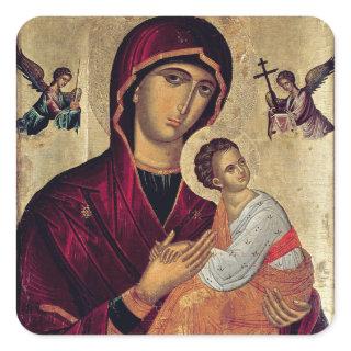 Icon depicting the Holy Mother of the Passion Square Sticker