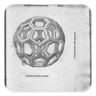 Icosahedron, from 'De Divina Proportione' Square Sticker