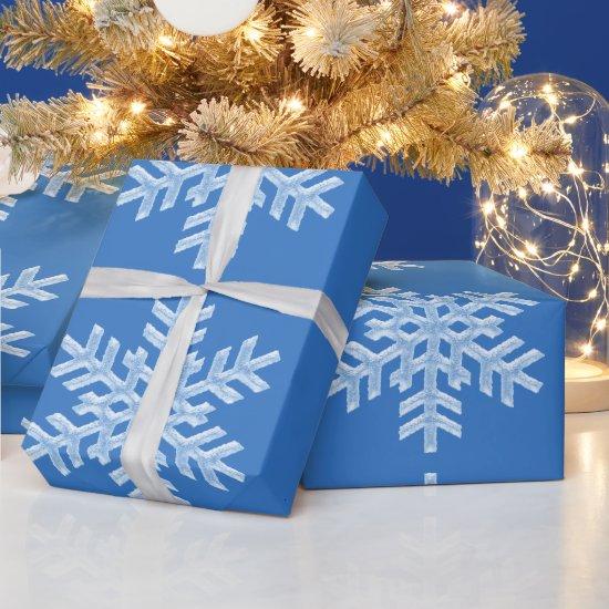 Icy Blue Frozen Snowflakes Frosty Winter Christmas