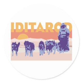 Iditarod Race Classic Round Sticker