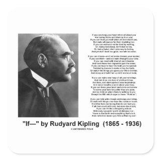 If- by Rudyard Kipling Motivational Advice Poem Square Sticker