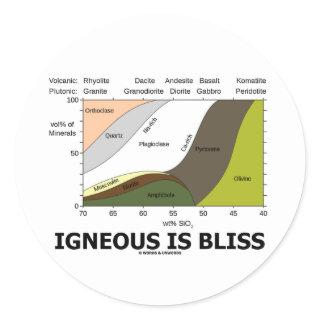 Igneous Is Bliss (Geology Ignorance Is Bliss) Classic Round Sticker