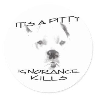 Ignorance Kills Pitt Bulls Classic Round Sticker