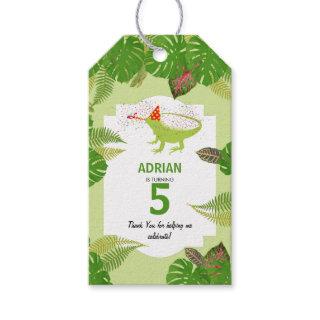 Iguana Lizard Partying Animals Birthday Party  Gift Tags