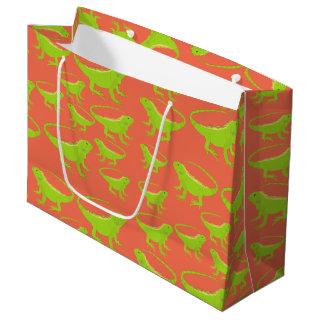 Iguana Lizard Pattern  Large Gift Bag