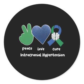 Iih Warrior Green Ribbon Survivor Pseudotumor Cere Classic Round Sticker
