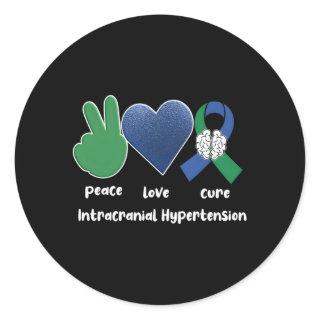 Iih Warrior Green Ribbon Survivor Pseudotumor Cere Classic Round Sticker