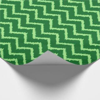 Ikat Chevron Pattern - Pine and light green