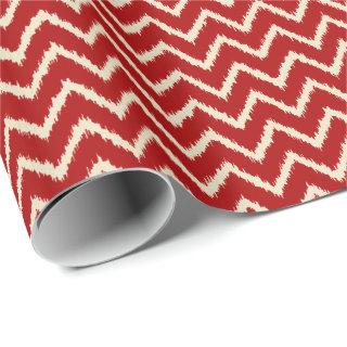 Ikat Chevrons - Chinese red and tan
