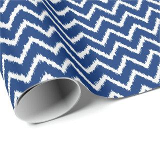 Ikat Chevrons - Navy blue and white