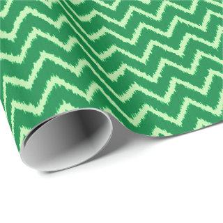 Ikat Chevrons - Pine and light green