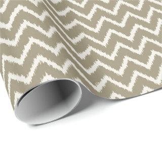 Ikat Chevrons - Taupe tan and cream