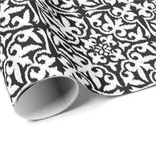 Ikat damask pattern - Black and White
