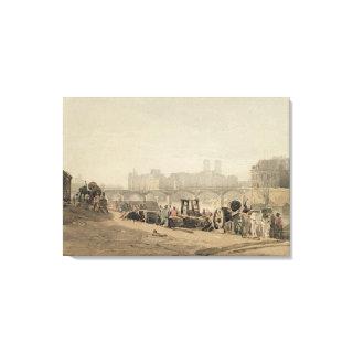 Ile de la Cite, Paris, (w/c on wove paper) Canvas Print