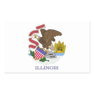 Illinois Flag Rectangular Sticker