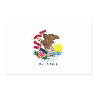 Illinois State Flag Design Rectangular Sticker