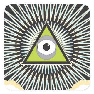 Illuminati All Seeing Eye NWO New World Order Square Sticker