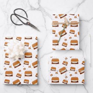 Illustrated Brown White Smiling Smore Pattern  Sheets