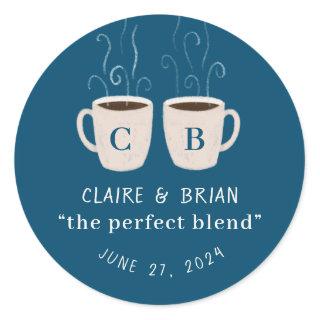 Illustrated Perfect Blend Monogrammed Mugs Favor Classic Round Sticker