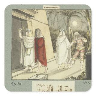 Illustration for Mozart's 'The Magic Flute', 1845 Square Sticker