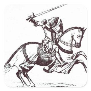 Illustration of a Knight Templar Square Sticker