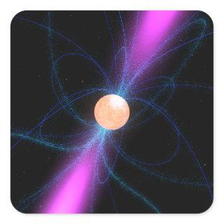 Illustration of a pulsar 2 square sticker