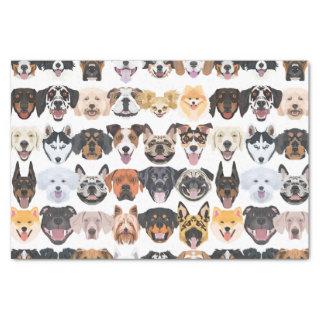 Illustration seamless pattern happy dogs tissue paper