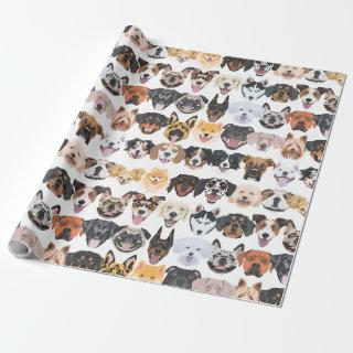 Illustration seamless pattern happy dogs